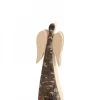 Waldfabrik, photophore en bois et étoile sapin de Noël Ange De Noël En Bois, Double Face 9 Cm
