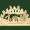 Ratags, décos de Noël lumineuses en bois Arche Lumineuse Led, Personnages Crèche De Noël En Bois Naturel Cisele