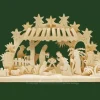 Ratags, décos de Noël lumineuses en bois Bougeoir Electrique Led Crèche De Noël Etable En Bois