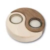 Waldfabrik, photophore en bois et étoile sapin de Noël Bougeoir En Bois A 2 Bougies Yin-Yang