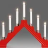 Konstsmide, guirlandes lumineuses de Noël Chandelier À 7 Branches En Bois, Rouge