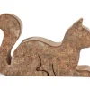 Waldfabrik, photophore en bois et étoile sapin de Noël Chat En Bois Allonge, 6 Cm