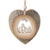 Waldfabrik, photophore en bois et étoile sapin de Noël Coeur En Bois A Suspendre Motif Cisele Crèche Et Etoile, 7 Cm