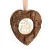 Waldfabrik, photophore en bois et étoile sapin de Noël Coeur En Bois A Suspendre Motif Cisele Cerf, 6 Cm