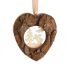 Waldfabrik, photophore en bois et étoile sapin de Noël Coeur En Bois A Suspendre Motif Cisele Elan, 6 Cm