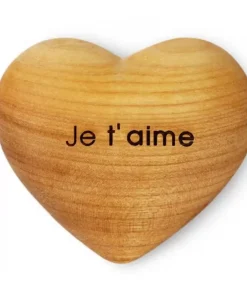 Waldfabrik, photophore en bois et étoile sapin de Noël Coeur En Bois, Je T'Aime, 6 Cm