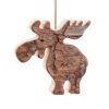 Waldfabrik, photophore en bois et étoile sapin de Noël Déco De Noël, Elan En Bois A Suspendre, 6,5Cm