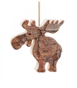 Waldfabrik, photophore en bois et étoile sapin de Noël Déco De Noël, Elan En Bois A Suspendre, 6,5Cm