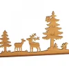Waldfabrik, photophore en bois et étoile sapin de Noël Diorama En Placage D'Olivier, Cerf Et Biche Dans La Foret, 12 Cm