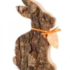 Waldfabrik, photophore en bois et étoile sapin de Noël Grand Lapin En Bois Assis, 15 Cm