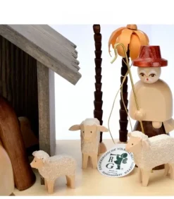 Richard Glasser, Pyramides de Noël allemandes Grande Crèche De Noël En Bois Avec Personnages