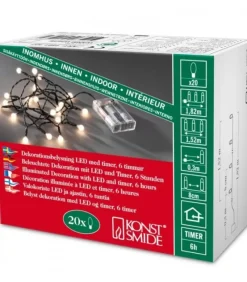 Konstsmide, guirlandes lumineuses de Noël Guirlande Led A Pile ,20 Diodes Rondes