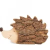 Waldfabrik, photophore en bois et étoile sapin de Noël Herisson En Bois, 14 Cm