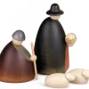 Köhler, Père Noël en bois Les Bergers, Les Moutons Et L'Agneau, 12 Cm