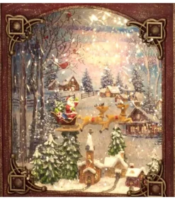 Konstsmide, guirlandes lumineuses de Noël Livre De Noël Lanterne À Neige, Père Noël Dans Un Traineau