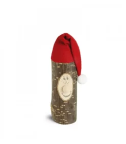 Waldfabrik, photophore en bois et étoile sapin de Noël Lutin Père Noël En Bois Avec Bonnet Rouge, 8 Cm