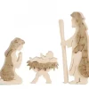 Waldfabrik, photophore en bois et étoile sapin de Noël Marie, Joseph Et Enfant Jesus En Ecorce De Bois, 10 Cm
