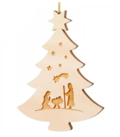 Waldfabrik, photophore en bois et étoile sapin de Noël Pendentif Sapin De Noël En Bois, Crèche De Noël