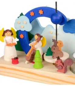Graupner, décoration de sapin de Noël, Déco Noël enfant Petit Carrousel En Bois Anges Musiciens