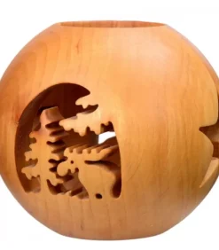 Waldfabrik, photophore en bois et étoile sapin de Noël Photophore En Bois Forme Spherique, Motif, Motif Elan
