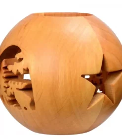 Waldfabrik, photophore en bois et étoile sapin de Noël Photophore En Bois Forme Spherique, Motif, Motif Elan