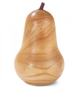 Waldfabrik, photophore en bois et étoile sapin de Noël Poire En Bois Poli, 5,5 Cm