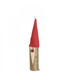 Waldfabrik, photophore en bois et étoile sapin de Noël Père Noël En Bois Avec Nez Rouge Et Bonnet En Feutre, 10 Cm