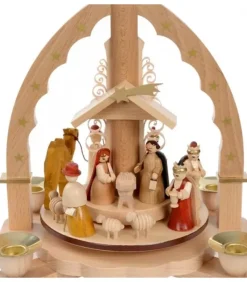 Richard Glasser, Pyramides de Noël allemandes Pyramide A 4 Bougies En Bois Pour Un Noël Traditionnel
