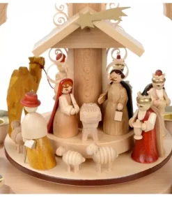 Richard Glasser, Pyramides de Noël allemandes Pyramide A 4 Bougies En Bois Pour Un Noël Traditionnel