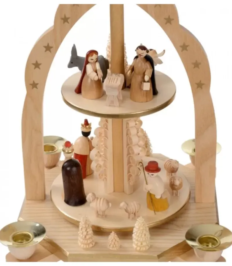 Richard Glasser, Pyramides de Noël allemandes Pyramide Avec Scene De Crèche De Noël Complete
