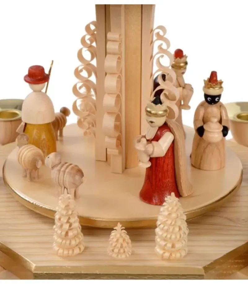 Richard Glasser, Pyramides de Noël allemandes Pyramide Avec Scene De Crèche De Noël Complete