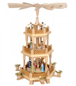Richard Glasser, Pyramides de Noël allemandes Pyramide De Noël 2 Etages Avec Personnages Couleur