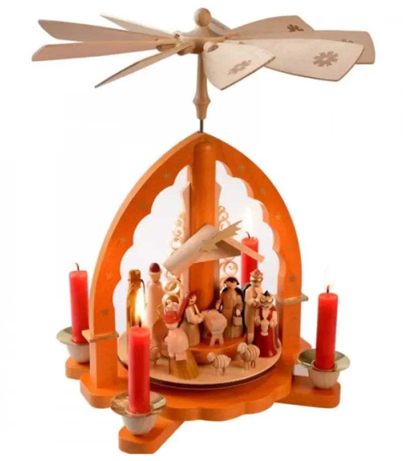 Richard Glasser, Pyramides de Noël allemandes Pyramide De Noël Allemande Avec Une Arche Couleur Ocre