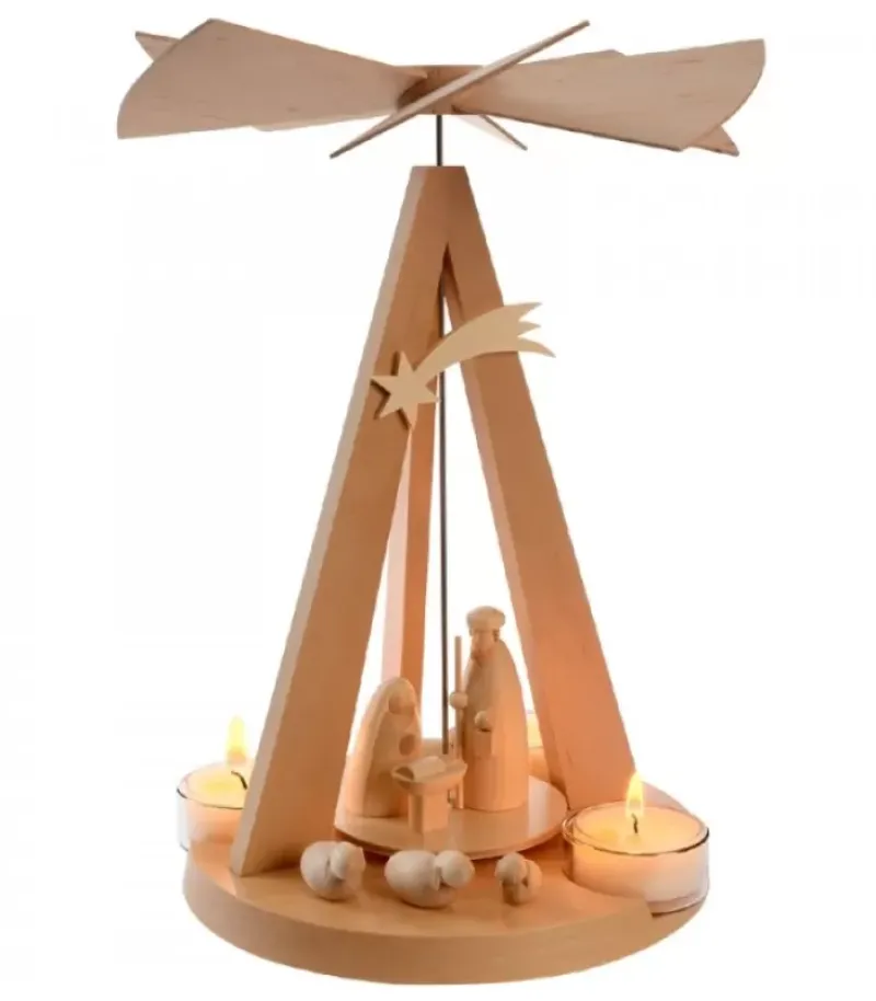 Schalling, crèche moderne Pyramide De Noël Bois Au Design Moderne