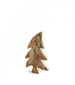 Waldfabrik, photophore en bois et étoile sapin de Noël Sapin En Bois, Forme Penchee 9 Cm