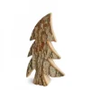 Waldfabrik, photophore en bois et étoile sapin de Noël Sapin En Bois, Forme Penchee, 21 Cm
