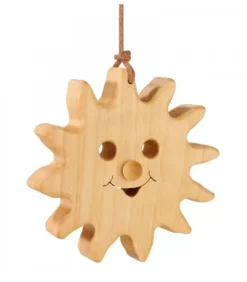 Waldfabrik, photophore en bois et étoile sapin de Noël Soleil A Suspendre En Bois De Chene 8 Cm