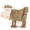 Waldfabrik, photophore en bois et étoile sapin de Noël Vache En Bois, 9 Cm