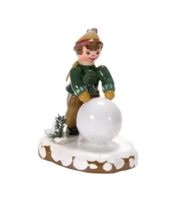 Hubrig, figurines pour enfant Village De Noël Miniature, Garcon Et Boule De Neige